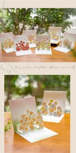 Detailed view of 3D floral greeting card with watercolor style and pop-up structure