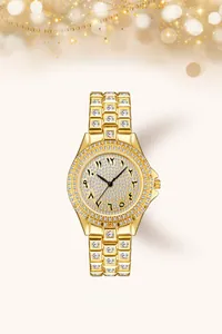 Détails de la montre FA1701 pour femme en or avec cristaux et chiffres arabes