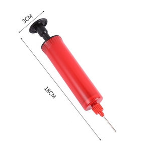 Pompa d'aria manuale rossa da 18cm con ago in acciaio per palloni sportivi