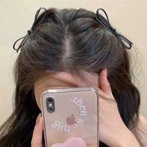 Bow Hair Clips PU Leather Minimalist Duckbill Hairpins Chic Solid Color Barrettes Fashion Hair Accessories Women