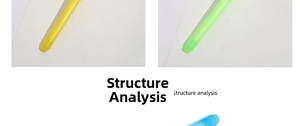 Structural analysis of colorful semi-transparent UV magic pen bodies and components