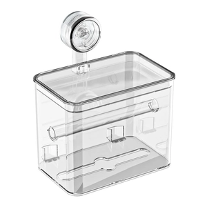 Wall-mounted suction cup toilet paper holder made of transparent acrylic material