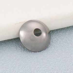 Polished silver stainless steel spacer bead with center hole for DIY jewelry making
