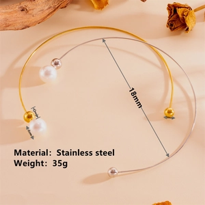 Détails du collier torque en acier avec dimensions des perles et billes métalliques