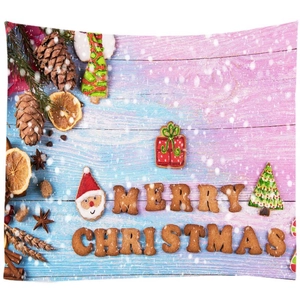 Arazzo natalizio con lettere di pan di zenzero e decorazioni festive per la parete