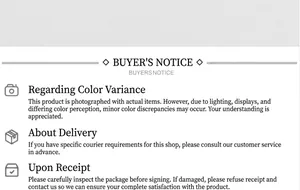 Customer notice details regarding color difference shipping and receiving for the rings