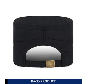Vue arrière de la casquette cadet avec œillets métalliques et boucle en laiton