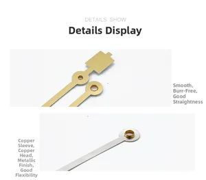 Detailed macro of clock hands showing precise copper sleeves and brushed metal texture
