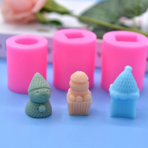 DIY silicone snowman hat cake molds with finished mousse and chocolate crafts