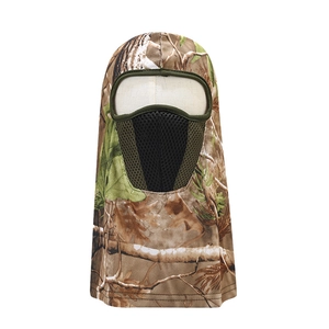 Tactical jungle camouflage balaclava with breathable mesh for outdoor hiking and cycling