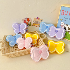 Sac Bandoulière Papillon En Silicone Avec Bandoulière Réglable Arc En Ciel Pour Petites Filles Sac À Main Pour Enfants