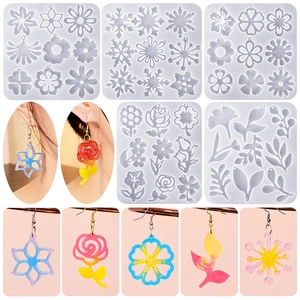 DIY Earring Pendant Silicone Mold Flower Leaf Snowflake Shape Resin Casting Jewelry Making Handmade Craft Tools