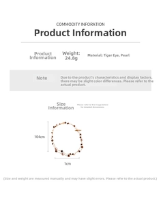 Detailed size chart for 104cm tiger eye and pearl long beaded statement necklace