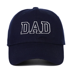 Casquette de baseball classique en coton bleu marine avec broderie DAD et visière courbée