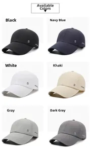 Quick-dry baseball caps in six colors showing breathable fabric and side letter S detail