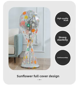 Close-up of sunflowers printed on PEVA waterproof dust cover for pedestal fans