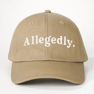 Casquette de baseball en coton kaki avec broderie blanche Allegedly et sangle réglable
