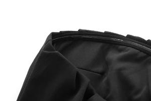 Close-up of non-slip silicone strip on the black bandeau dress waist edge