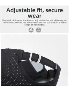 Detail of breathable mesh fabric and adjustable metal D-ring buckle on the sport cap