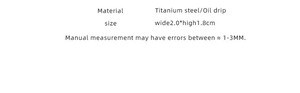 Detailed technical specifications for titanium steel earrings featuring oil drip design