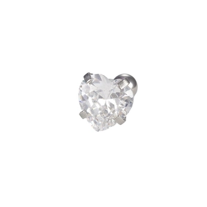 Sparkling heart-shaped zircon stud earrings made of durable surgical stainless steel