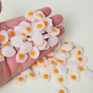 Miniature Fried Egg Realistic Dollhouse Food Play PVC Resin DIY Craft Accessories Micro Landscape Photography Props Home Decor