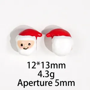 Detail of Santa Claus beads with 12x13mm size and 5mm hole diameter for DIY crafts