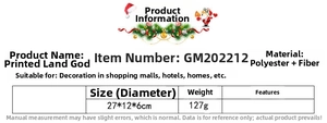 Detailed size chart and material specs for the Nordic Christmas gnome forest old man decor