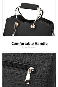 Detail of lychee pattern leather handbag featuring gold metal handles and hardware zipper