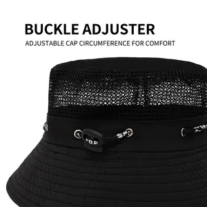 Cappello da sole con rete traspirante e cordino sportivo regolabile per trekking