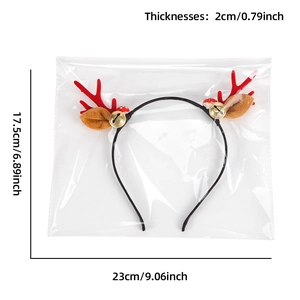 Detailed size specifications for Christmas reindeer antler headband with festive ornaments