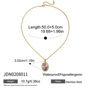 Spécifications de taille pour collier pendentif papillon doré avec dimensions et poids