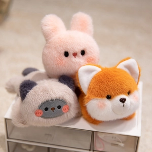 Cute plush elephant and rabbit animal magnets with soft texture and embroidery