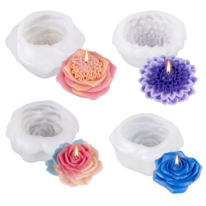 DIY rose and floral silicone mold set for scented candles and handmade soap making