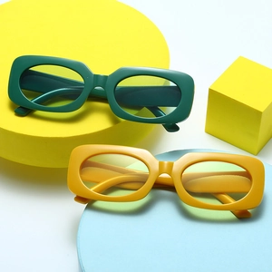 Retro Rectangular Sunglasses PC Frame AC Lens UV400 Protection Vintage Ins Fashion Small Square Sun Glasses Women Men