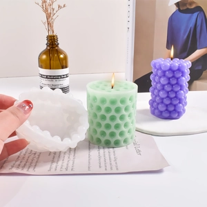 Striped cylinder silicone mold for aromatherapy candles and DIY resin ornaments
