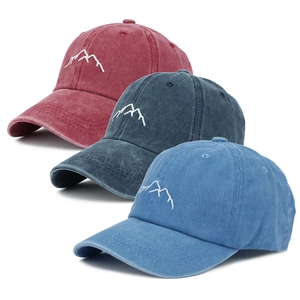 Vintage Baseball Cap Washed Cotton Distressed Mountain Embroidery Outdoor Sun Shade Adjustable Dad Hat For Men Women