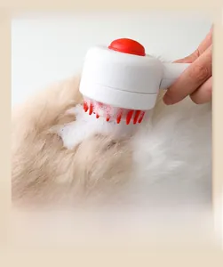 Deep cleaning silicone massage brush creating rich foam on pet fur during bath time