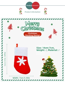 Miniature red Christmas stocking cutlery holder with snowflake detail, 14cm x 7cm size