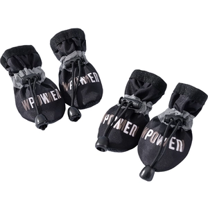Waterproof dog boots with reflective straps and adjustable drawstring for small dogs