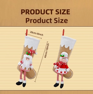 Size chart for Christmas stockings showing 46cm height and 20cm opening width dimensions