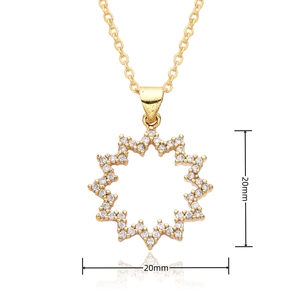 Macro view of 20mm gold plated star pendant necklace with micro-inlaid rhinestones