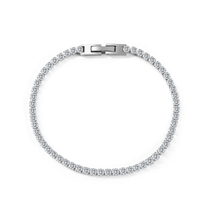 Classic Titanium Steel Cubic Zirconia Tennis Chain Bracelet Necklace For Unisex Shiny Zirconia Link Chain Fashion Jewelry Gift