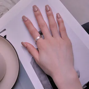 Minimalist S925 sterling silver puzzle-style open ring for women in a modern design