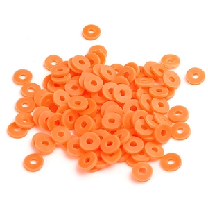 Perles en pâte polymère orange 6mm pour la création de bijoux et bracelets DIY