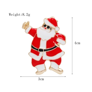 Detailed dimension guide for the Santa Claus enamel brooch showing 3cm x 4cm size
