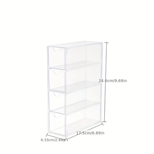 4-tier clear acrylic organizer drawer for glasses and office desktop storage