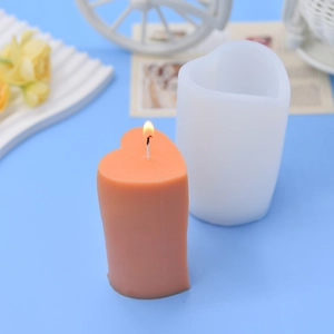 Heart Shaped Silicone Candle Mold 3D Long Column DIY Handmade Soap Aromatherapy Resin Casting Tool Creative Gift