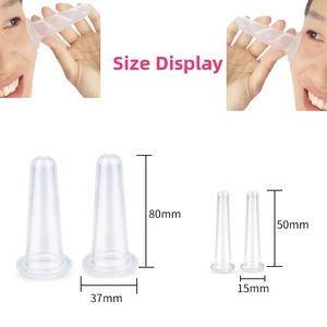 Detailed size comparison of small and large silicone facial cupping massage tools