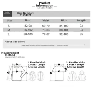 Detailed size chart for mesh sleeveless bodycon dress including S, M, and L measurements